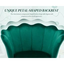 CHAIRUS Chaise d'appoint en velours en forme de pétale avec pieds dorés - Vert image 3