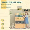 HOMCOM Kids Bookshelf with Storage Drawer, Children's Bookcase with Wheels, Toy Organiser for Bedroom, Playroom - Pink image 5