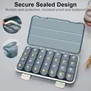 GAONLY Pilulier hebdomadaire avec compartiments séparés pour 4 comprimés par jour - Bleu image 5