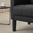 Fauteuil GRAVFORCE Wing pour Salon ou Chambre – Rembourré, Confortable et Moderne, Fauteuil de Bureau ou Lounge, Chaise de Club – Capacité de Charge 136 kg, Similicuir Noir image 1