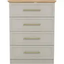 Galano Cleverton 4-Drawer Chest – Storage Cabinet & Closet Organizer for Bedroom, Hallway & Entryway (Light Grey/Oak) image 5