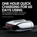 Metz Supercar Style Electric Shaver for Men, Portable, Gift Box, Perfect Qixi Valentine's Day Gift for Boyfriend and Father, Iridescent Silver image 6