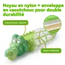 Blinkit Jouet de dentition interactif pour chiens moyens et grands en nylon et caoutchouc naturel - Crocodile  image 2