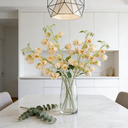 Yuejia Lot de 3 bouquets de fleurs artificielles en soie campanule champagne - 84 cm image 5