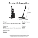 ochama Self-Cleaning Vacuum Cleaner, Cordless Handheld Vacuum, 350W Strong Suction, 28kPa, 35-Minute Runtime, 180° Flat Recline, Visible Green Light, 5-Layer Filtration, Household Vacuum image 10