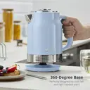 Swan Retro Revive Jug Kettle, 1.7L, Rapid Boil, Easy Pour, 3KW, Vintage, Coated Stainless Steel, Blue with Chrome Accents - SK19025BLU image 4