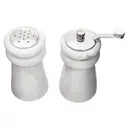 Maison by Premier White Marble Salt & Pepper Set, Elegant Natural Marble Shakers with Chrome Accents, Durable and Hygienic image 1