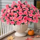 Yuejia Lot de 6 bouquets de fleurs artificielles en soie camélia rose - 38 cm image 8