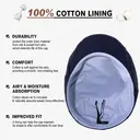 TOP-EX Casquette gavroche en lin 100 % pour homme, intérieur en coton, taille M/L - Navy image 3