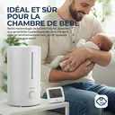 ROUNY Humidificateur d'air ultrasonique MOS W3, réservoir de remplissage supérieur de 4 L, 23 W, débit de brume de 350 ml/h, brume froide à 360°, fonctionnement silencieux ≤ 38 dB, stérilisation par ionisation d'argent, pour chambre et bureau image 4