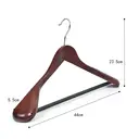 6 Pack High-Grade Solid Wooden Suit Hangers, Claret Finish, Contoured Shoulders for Formal Attire Organization image 4
