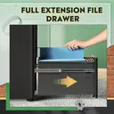 DEVAISE 3 Drawer Filing Cabinet, Lockable File Cabinet Metal Under Desk Storage Fits Letter/Legal/A4 Size for Home Office, Balck image 4