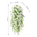 Yuejia Lot de 4 bouquets suspendus de fleurs artificielles en soie liseron blanc - 75 cm image 2