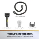 DAEWOO Hurricane Spot & Upholstery Washer – 650 W Motor, 1.4 L Clean Tank / 1.2 L Dirty Tank, 5 m Cable, Multi-Tool Attachment – White/Black, FLR00155GE image 4