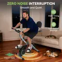 Vélo d’appartement pliant gain de place, résistance magnétique à 16 niveaux, capacité de charge 320 lb, dossier rembourré, salle de sport à domicile multifonctionnelle avec bandes de résistance et moniteur de fréquence cardiaque image 4