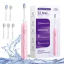 SAKYPRORAL Smart Electric Toothbrush, 6 brush heads, 5 brushing modes, 75-day ultra-long battery life, smart timer, essential for oral hygiene，Pink image 6