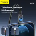 Câble de Données PAVAREAL en Alliage de Zinc Noir 30W PD CTOC à Charge Ultra Rapide avec Arrêt Automatique et Changement de Couleur image 6