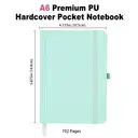 Jubiluu Carnet de poche A6 à couverture rigide en cuir PU premium, pages lignées - 80 feuilles (papier offset 100 g/m²), marque-page, bande élastique et porte-stylo - planificateur non daté pour noter des idées, esquisser des concepts, établir des listes ou tenir un journal personnel - vert sauge image 2