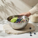 PURECOOK 304 Rolled Rim Japanese-Style Fruit Salad Bowl Collection | 4-Piece Natural Finish Salad Bowl Set image 3