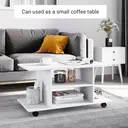 HOMCOM Modern TV Cabinet Stand Storage Shelves Table Mobile Bedroom Furniture Bookshelf Bookcase White image 6