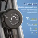 HOMCOM Vélo d'Appartement Pliable 4-en-1 - Ergomètre Magnétique Silencieux avec Cordes de Résistance - Sport Maison et Cardio-training avec Roulettes, Selle Confort et LCD (Max 120kg), Gris image 8