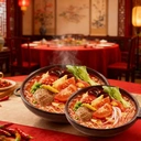 Baixiang Spicy Tomato Hot Pot Flavor Instasnt Noodles 112g*5 image 3