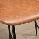 HOMCOM Bar Stools Set of 2, PU Leather Upholstered Bar Chairs, Breakfast Kitchen Counter Chairs with Backs, Steel Legs and Footrests for Dining Room, Brown image 7