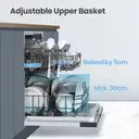 COMFEE' KWH-BD1413I-B Fully Integrated Dishwasher with 14 Place Settings, Auto Door Open Drying, 44dB Low Noise, Built-in Dishwasher with Auto Sensing Wash, Rapid Wash, Adjustable Upper Basket - Black image 6