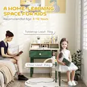 AIYAPLAY Kids Desk and Chair Set, Children Study Table and Chair Set with Hutch, Drawer, Storage Shelves for Studying, Reading, Drawing, for Ages 3-10 Years, Green image 8