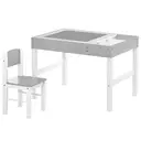 HOMCOM 2 in 1 Kids Table and Chair Set for Toddlers, Children Multi Activity Desk with Chair, Storage Space, Grey image 0