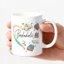 Alphynix 1pc 11oz White Mug with "Bookaholic" Quote & Vibrant Heart-Book Design, Literary Lover's Christmas or Thanksgiving Gift image 2