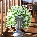Yuejia Lot de 4 bouquets suspendus de fleurs artificielles en soie liseron blanc - 75 cm image 8