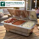 Huacan Réchaud Buffet Isotherme en Acier Inoxydable, Bassine de Service Chauffante Électrique, 1 pièce image 3