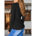 Débardeur ajusté à manches longues et en pinceau pour femme à plis Noir Taille M image 2