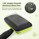 pecute Basic Retractable Pet Comb (Small, with Adhesive Beads) | Color: Green + Black image 3