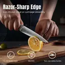 YOTSUBA 13cm Chef's Knife | High-Carbon Steel Ultra-Sharp Blade (Rockwell Hardness 56, 14° Blade) | Rosewood Handle | Hand-Forged Kitchen Cutlery image 1