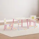 AIYAPLAY 3-Piece Kids Table and Chair Sets, Kids Table with 2 Chairs Set Furniture with Star Pattern for Boys and Girls, Bedroom, Nursery, Playroom, Pink image 7
