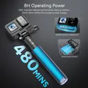 SJCAM SJ20 Caméra d'Action - Stabilisation Gyroscopique 6 axes, autonomie 480 minutes, objectifs jour/nuit, vidéo 4K 30fps, double écran : tactile 2,29-pouces et selfie 1,3-pouce image 4