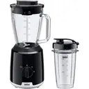 Braun Powerblend 1 Jug Blender, 600W, Black, 1.5L Triangular Glass Jug, Smoothie To Go Bottle, 2 Speeds, JB1051BK image 0