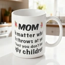 Alphynix Mama, egal was das Leben dir entgegenwirft, wenigstens hast du keine hässlichen Kinder 33cl lustige Kaffeetasse,Le cadeau de la saint-valentin, cadeau d’anniversaire image 2