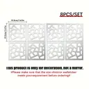 4-piece PVC mirror-finish abstract acrylic wall decoration, 19.5*19.5cm.silver image 1