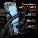 Vélo électrique pliable 14 pouces – Batterie 48 V 7,5 Ah (autonomie 40-60 km), moteur 250 W Gris image 3