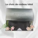 Masque de sommeil Zoesmien ZSM2320, masque pour les yeux ultra-fin bloquant la lumière, matériau en soie de mûrier et fibre de polyester, bande élastique réglable, gris, pour une utilisation à domicile pour le sommeil image 7