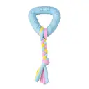 Blinkit Jouet pour chiot à tirer et macher triangulaire avec corde en tissu - Bleu  image 0
