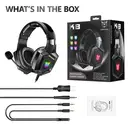 ONIKUMA K8 Gaming Headphones with Flexible HD Mic RGB Light Surround Sound Over-Ear Wired Headset Gamer for PC Gaming Xbox image 3