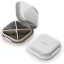 Small Pill Case, Travel Pill Organizer, Small Pill Box, Pill Container for Purse 4 Compartments, Daily Compact Travel Medicine Holder for Vitamins Medication (Grey) image 0