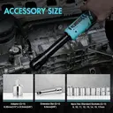 DURATECH 12V Extended Cordless Ratchet Wrench with Tool Bag, 3/8" Electric Cordless Ratchet, Torque 60N.m, 180RPM with LED Light, Electric Ratchet Wrench with Fast Charge &Canvas Bag image 3