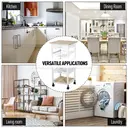 HOMCOM Mobile Rolling Kitchen Island Trolley for Home w/ Metal Baskets Trays Shelves Wheels Compact Stylish Storage White image 5