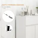 kleankin High Gloss Bathroom Storage Cabinet, Freestanding Bathroom Floor Cabinet with Drawer and Adjustable Shelf, White image 5