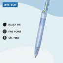 WRITECH Ballpoint Pens Black Ink: 0.7mm Fine Point Retractable 8ct Pastel Color Ultra Smooth Writing Low Viscosity Ink Space Up Ballpoint Pen Silent Click image 1